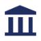 Bank building icon.