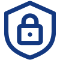 Icon of a padlock inside a shield