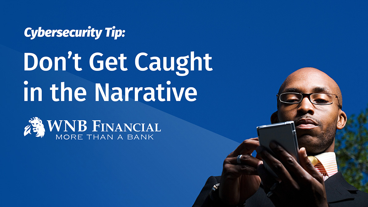 Man looking at cell phone: Don't Get Caught in the Narrative